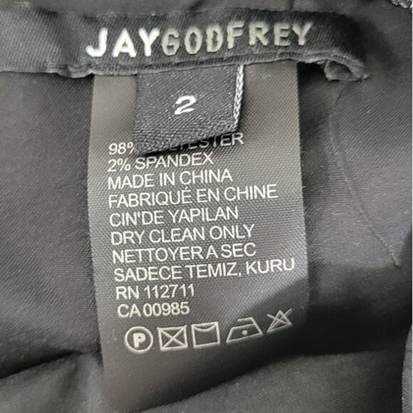 Jay Godfrey Dress Womens Size 2 Midi Black Dress Elegant Formal Sexy Goth Biker - Picture 12 of 13